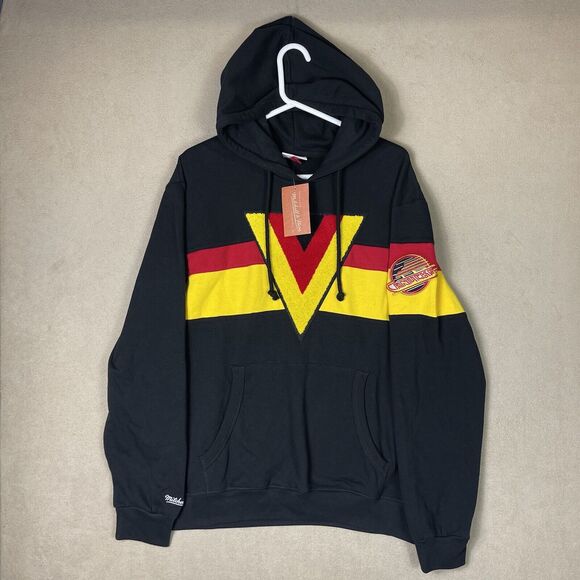 Mitchell & Ness Hoodie Men Extra Large Black Yellow Red Heritage Flying V B NWT